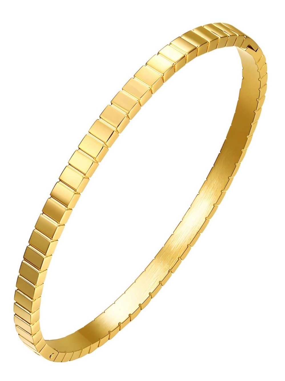 Gold Tile-Pattern Women’s Bangle Bracelet